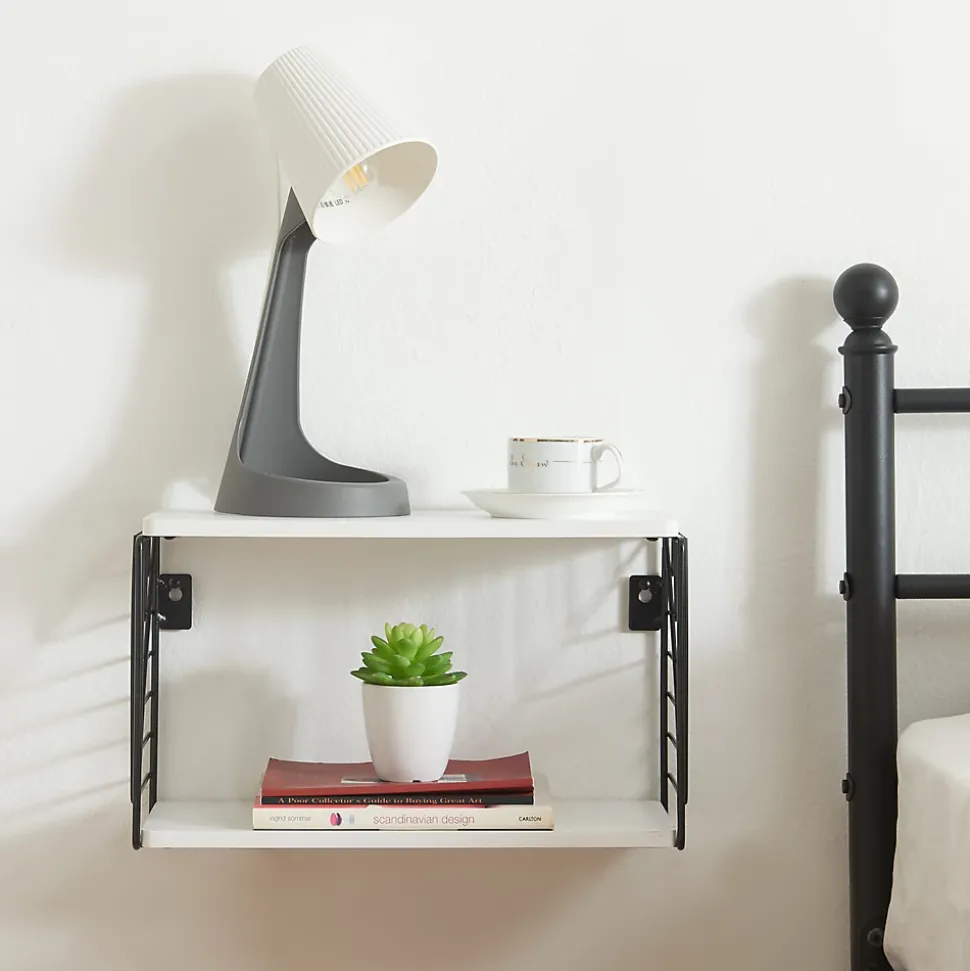 Étagère murale Moss 39 x 18 x 23 cm noir blanc en.casa