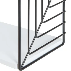 Étagère murale Moss 39 x 18 x 23 cm noir blanc en.casa