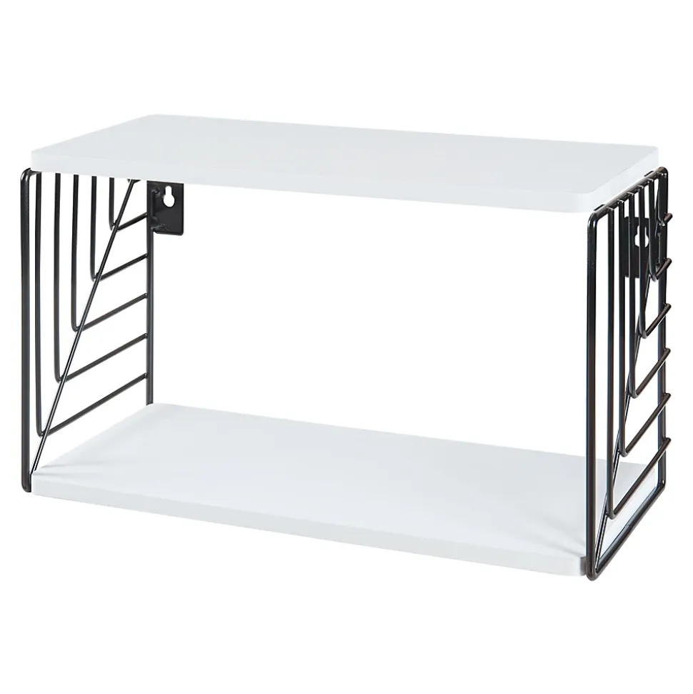 Étagère murale Moss 39 x 18 x 23 cm noir blanc en.casa