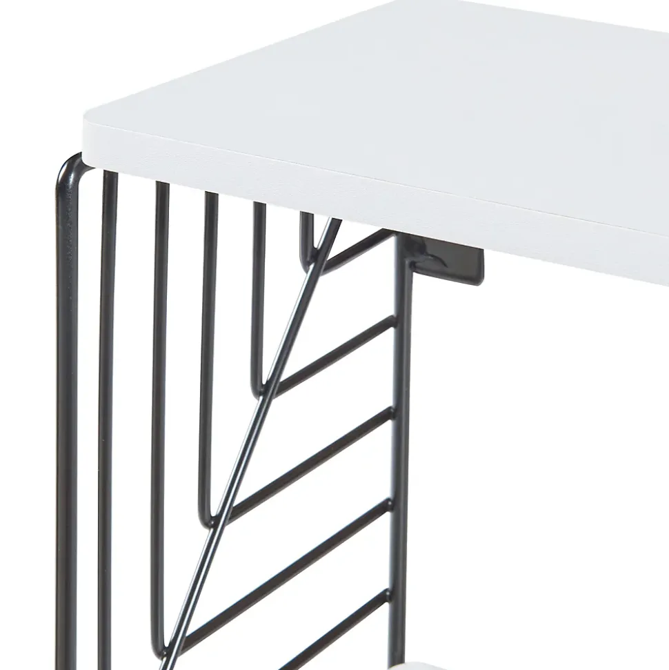 Étagère murale Moss 39 x 18 x 23 cm noir blanc en.casa