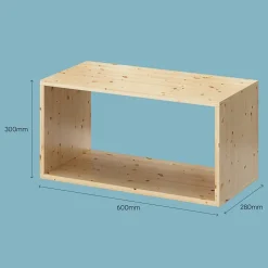 Étagère murale rectangulaire en pin massif GoodHome Rigga L. 60 cm
