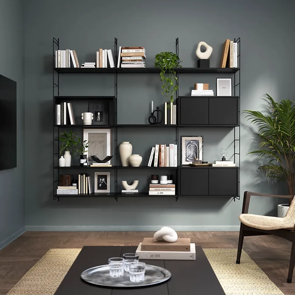 Étagère murale rectangulaire GoodHome Rigga noir L. 60 cm