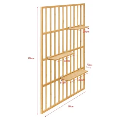 Étagère murale Roest bambou 120 x 80 x 13 cm naturel en.casa