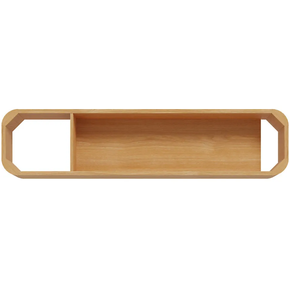 Étagère murale réversible L. 155 cm décor chêne angles arrondi - VIVIAN