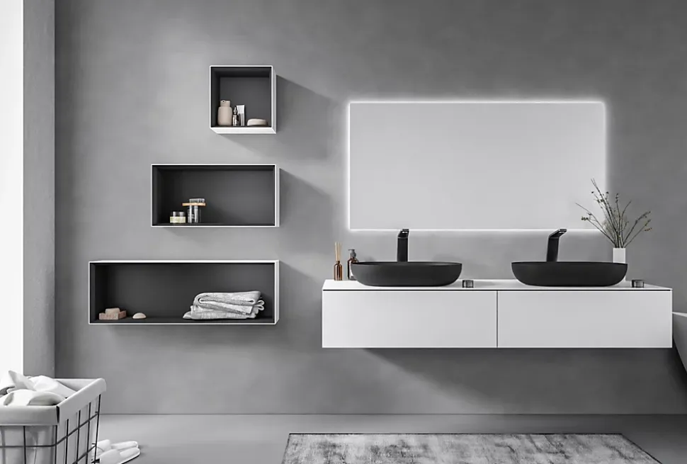 Étagère murale salle de bain ARCTIC 640 - blanc Softtouch