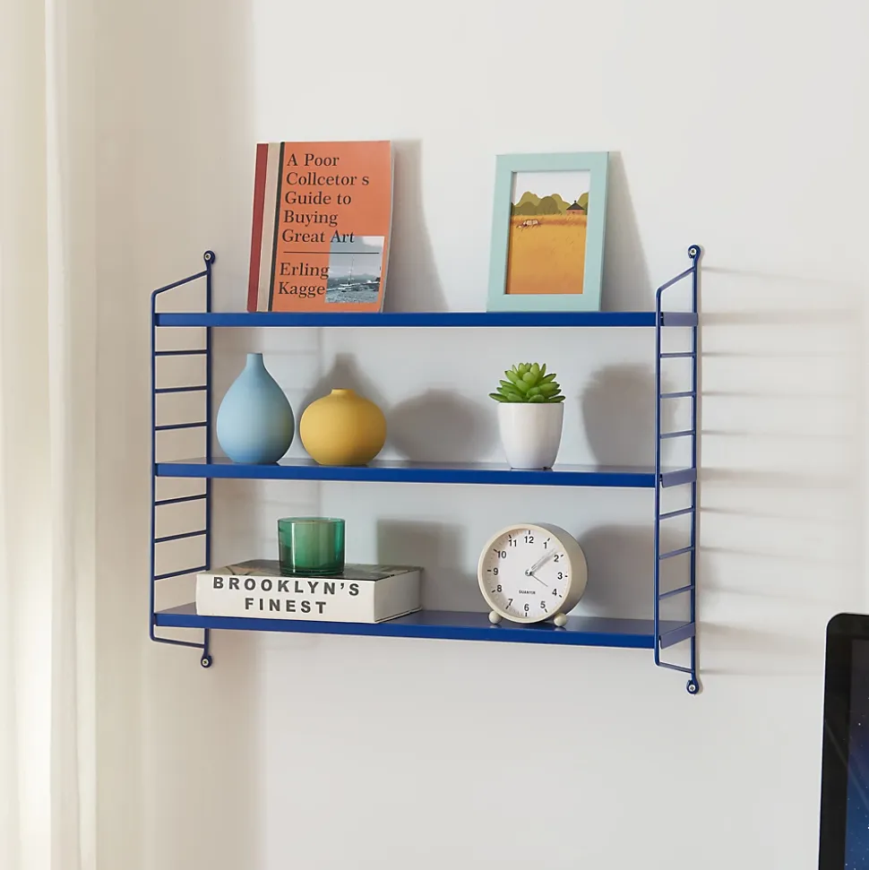 Étagère murale Strängnäs à 3 niveaux modulables 50 x 60 x 15 cm bleu en.casa