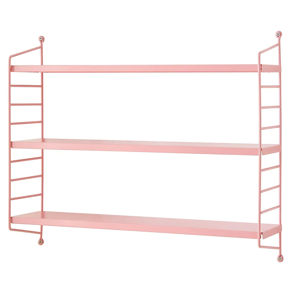 Étagère murale Strängnäs à 3 niveaux modulables 50 x 60 x 15 cm rose en.casa