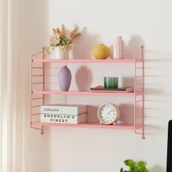 Étagère murale Strängnäs à 3 niveaux modulables 50 x 60 x 15 cm rose en.casa