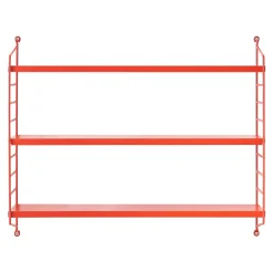 Étagère murale Strängnäs à 3 niveaux modulables 50 x 60 x 15 cm rouge en.casa