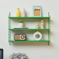 Étagère murale Strängnäs acier 50 x 60 x 15 cm vert pomme en.casa