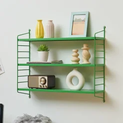 Étagère murale Strängnäs acier 50 x 60 x 15 cm vert pomme en.casa