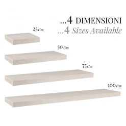 Étagère murale, étagère alvéolée, étagère en bois, étagère murale, noyer blanc, 100x23x3,8 cm - Minerva