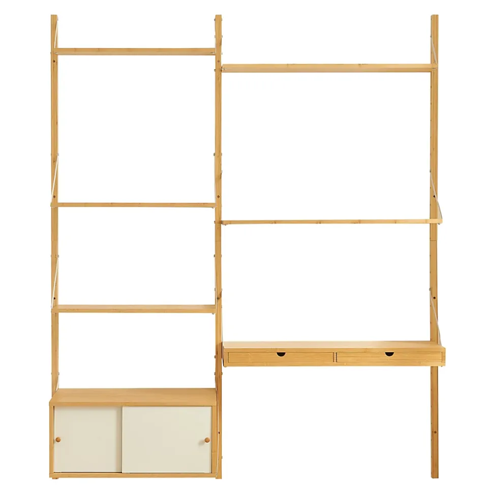 Étagère murale Tingvoll bambou 176 x 147 x 34 cm naturel en.casa