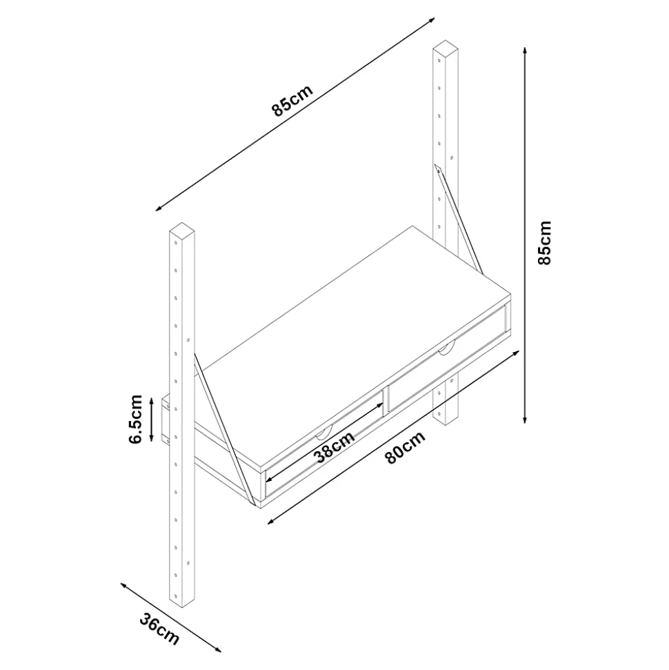 Étagère murale Tingvoll bambou 85 x 85 x 36 cm naturel en.casa
