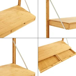 Étagère murale Tingvoll bambou 85 x 85 x 36 cm naturel en.casa