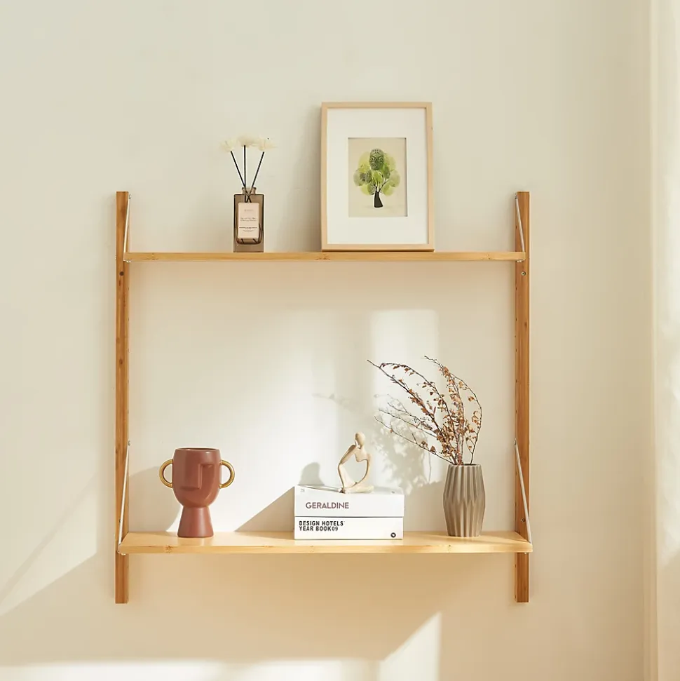 Étagère murale Tingvoll bambou 85 x 85 x 25 cm naturel en.casa