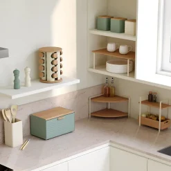 Étagère Ordera 2 niveaux avec bac de rangement en bambou - Beige- 5five