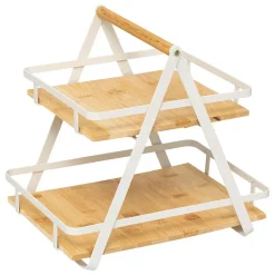 Étagère Ordera 2 niveaux avec anse en bambou - Beige- 5five