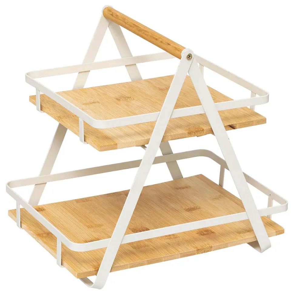 Étagère Ordera 2 niveaux avec anse en bambou - Beige- 5five