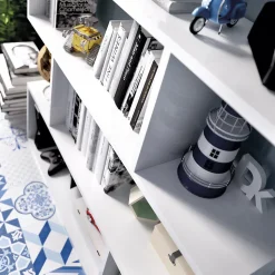 Étagère polyvalente Séparateur coloris blanc brillant - Longueur 110 x Profondeur 25 x Hauteur 96 cm