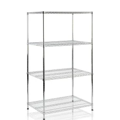 Étagère pour charge lourde Meuble de rangement Himalaya Chromé 4 Étages 90 x 60 x 160 cm, Charge Max 750 kg - Floordirekt