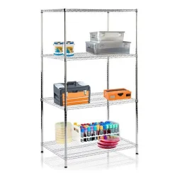 Étagère pour charge lourde Meuble de rangement Himalaya Chromé 4/5 Étages 90 x 45 x 160 cm, Charge Max 750 kg - Floordirekt