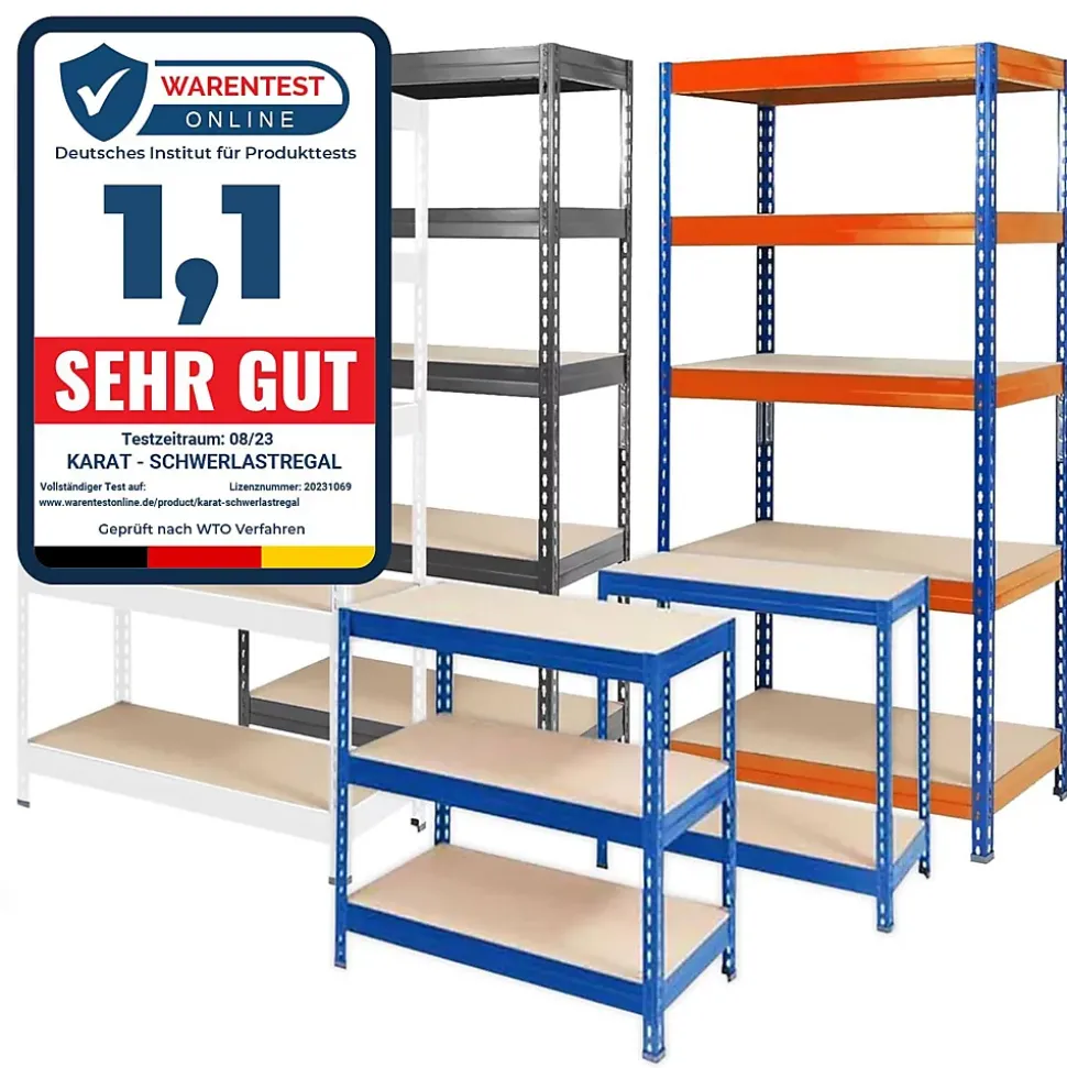 Étagère pour charge lourde 5 Étages Blanc 220 x 90 x 45 cm, Charge Max 875 kg
