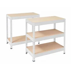 Étagère pour charge lourde 5 Étages Blanc 180 x 90 x 60 cm, Charge Max : 875 kg
