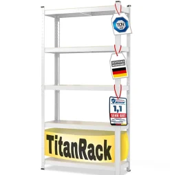 Étagère pour charge lourde 5 Étages Blanc 180 x 90 x 60 cm, Charge Max : 875 kg