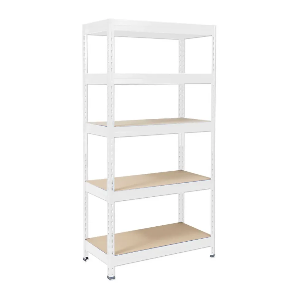 Étagère pour charge lourde 5 Étages Blanc 220 x 90 x 60 cm, Charge Max : 875 kg