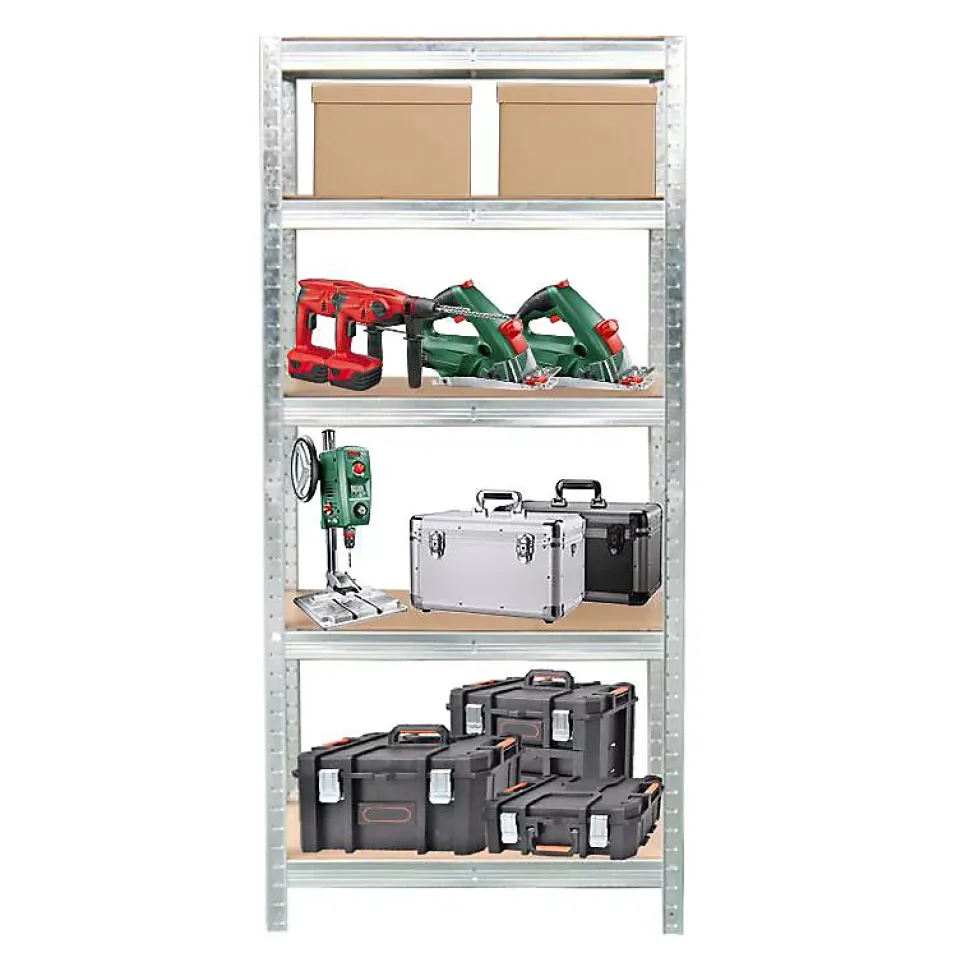 Étagère rayonnage modulable en métal, 5 étages, 175kg/par étagère