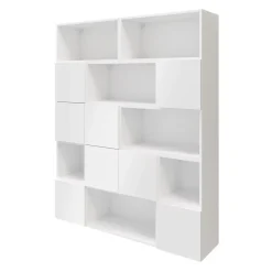 Étagère semi ouverte blanche brillante GoodHome Atomia H. 187,5 x L. 150 x P. 37 cm