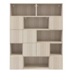 Étagère semi ouverte effet chêne GoodHome Atomia H. 187,5 x L. 150 x P. 37 cm
