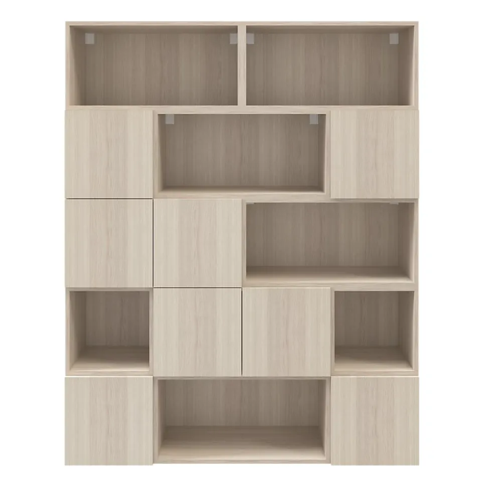 Étagère semi ouverte effet chêne GoodHome Atomia H. 187,5 x L. 150 x P. 37 cm