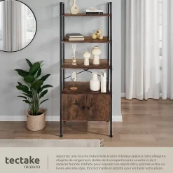 Étagère style industriel avec des pieds en plastique réglables en hauteur