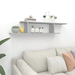 Étagère TV murale Sonoma gris 125x18x23 cm Bois d ingénierie