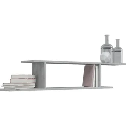 Étagère TV murale Sonoma gris 125x18x23 cm Bois d ingénierie