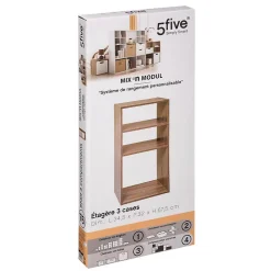 Étagères colonne 3 cases Effet chêne naturel Mix N' Modul - 5Five