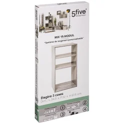 Étagères colonne 3 cases Effet chêne gris Mix N' Modul - 5Five