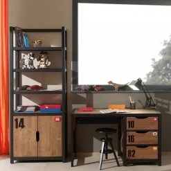 TCHAD - Pack Bureau + Bibliothèque en Pin Massif