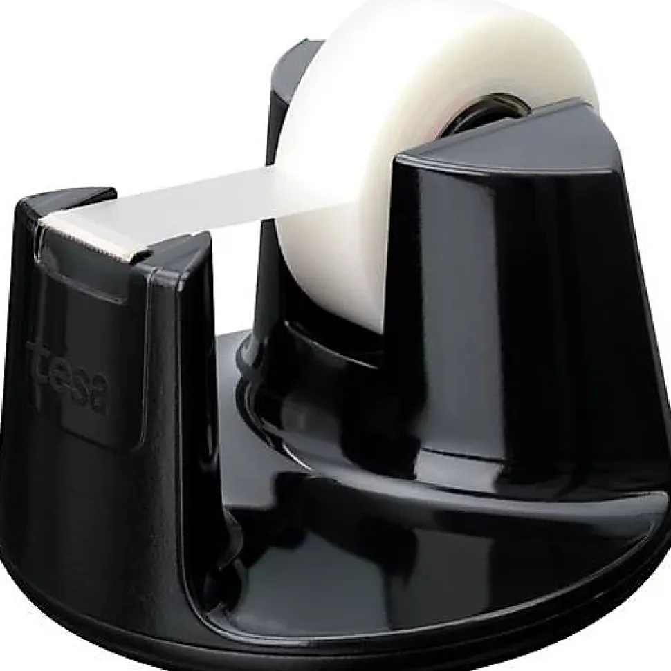 tesa Dérouleur de ruban adhésif Compact noir pour rouleaux jusqu'à 33 m x 19 mm