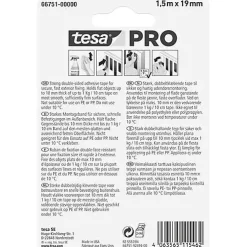 tesa Mounting PRO Outdoor 66751-00000-00 Ruban de montage transparent 1,5 m x 19 mm