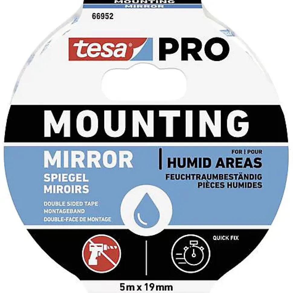 tesa PRO Mounting Ruban adhésif double-face mousse 5 m x 19 mm blanc 66952-00001-00