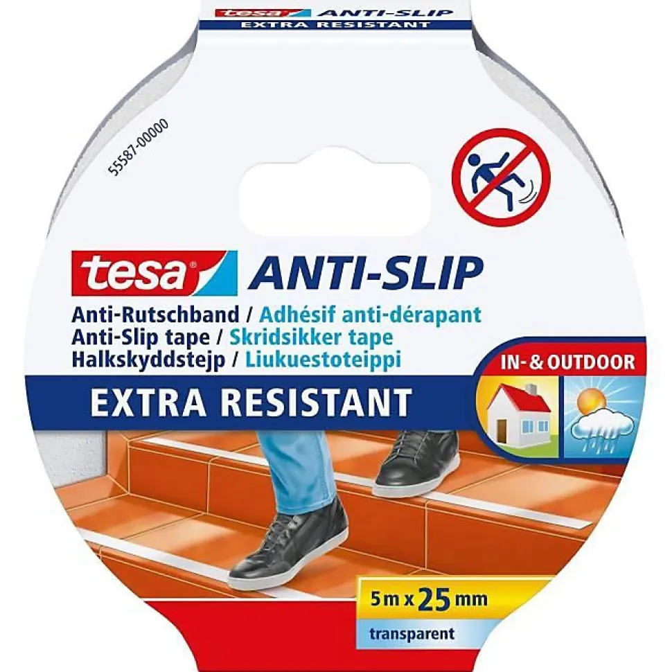 TESA Ruban adhésif antidérapant - 5m x 25mm - Transparent
