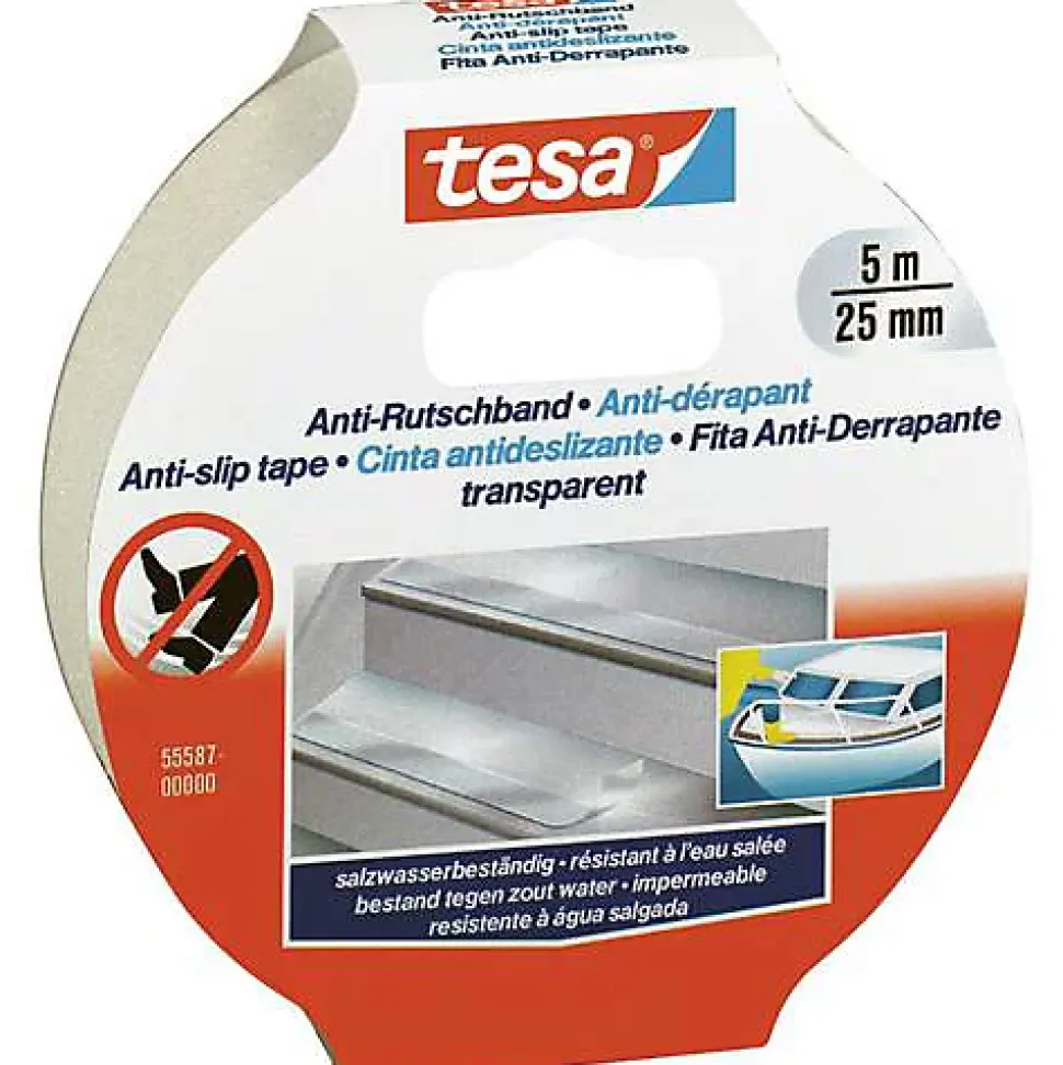 TESA Ruban adhésif antidérapant - 5m x 25mm - Transparent