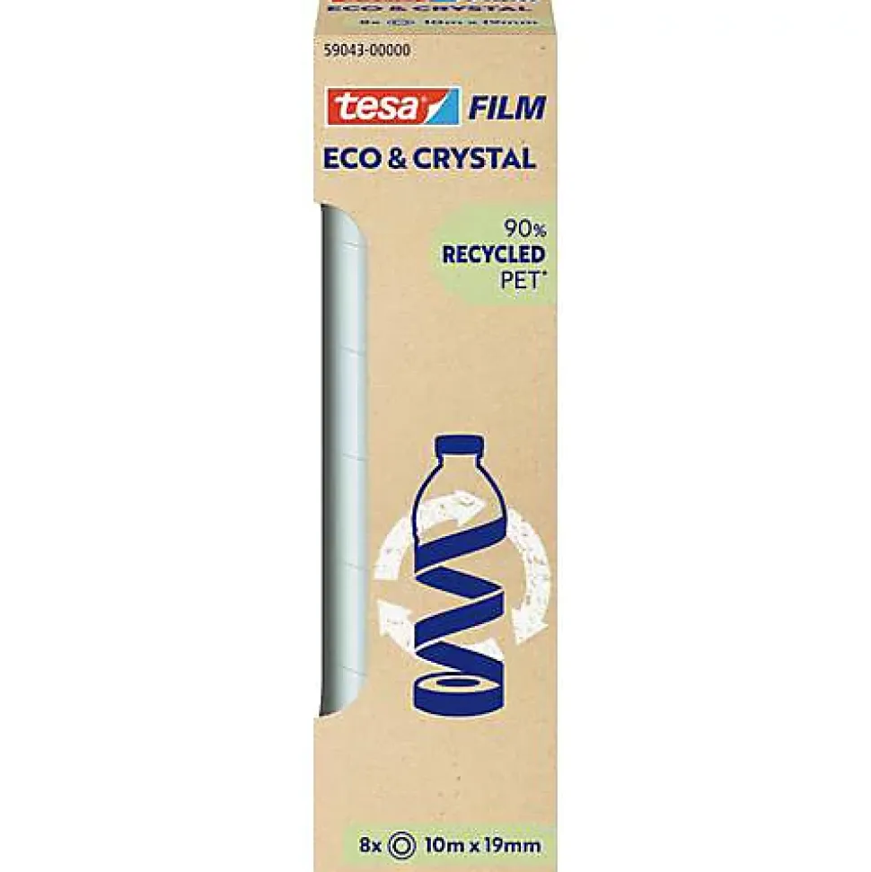 tesa tesafilm Eco & Crystal 59043-00000-00 - 8 rouleaux 19 mm x 10 m, transparent