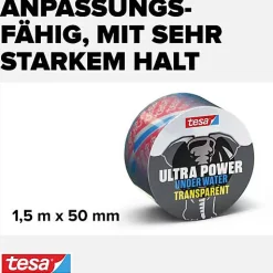 tesa Ultra Power Underwater 56481-00000-00 Bande de réparation 1,5 m x 50 mm transparent