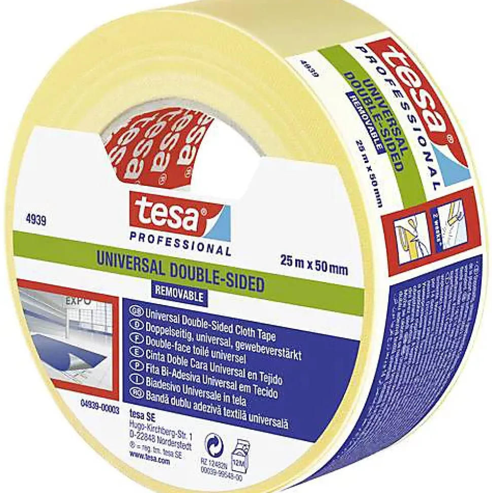 tesa UNIVERSAL REMOVABLE 04939-00003-11 ruban double-face 50 mm x 25 m, amovible