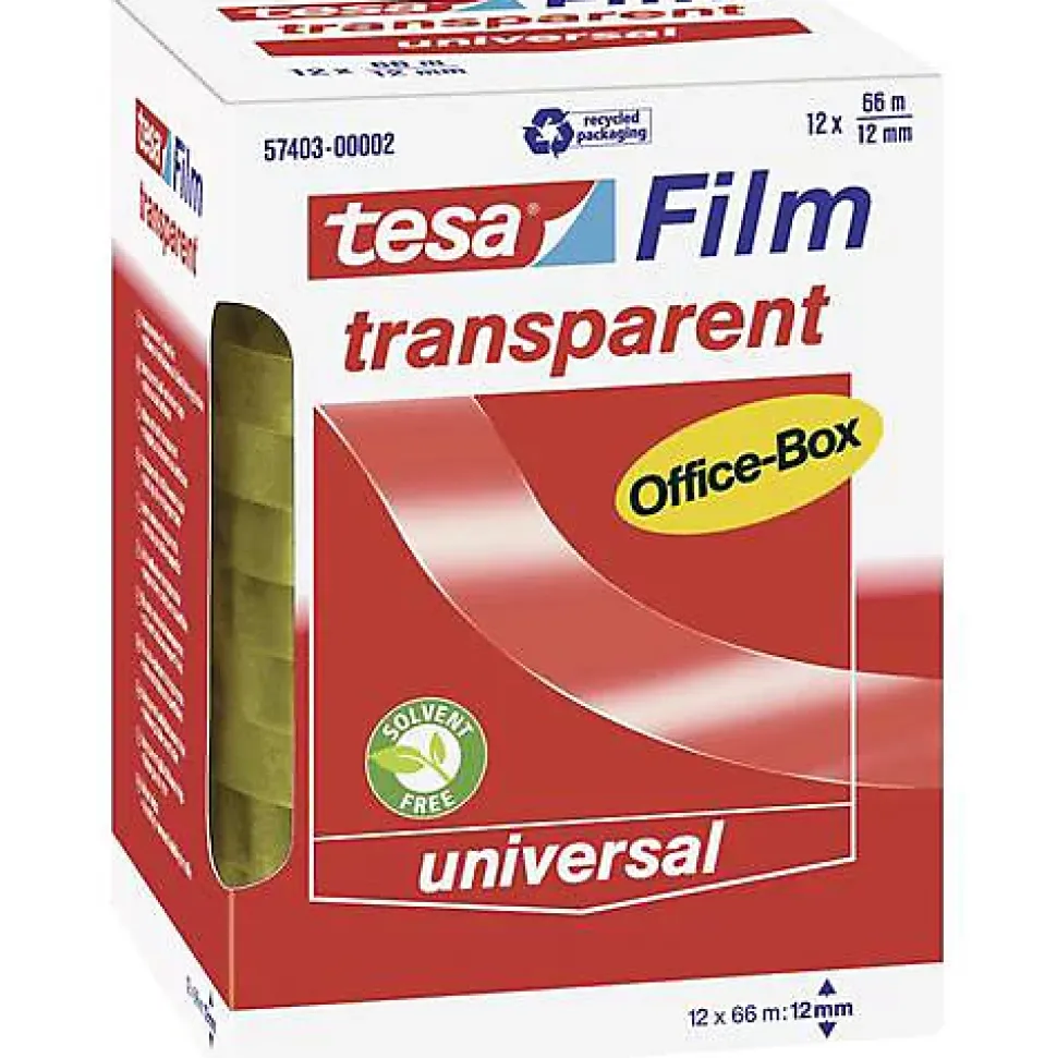 tesafilm tesa 57403-00002-01 pack 12 rouleaux transparent 66 m x 12 mm