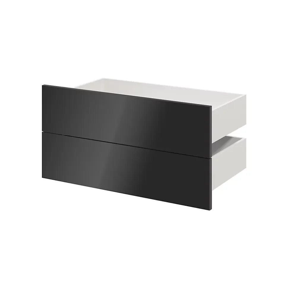 Tiroir anthracite brillant GoodHome Atomia H. 18,5 x L. 74,4 x P. 39 cm vendu par 2